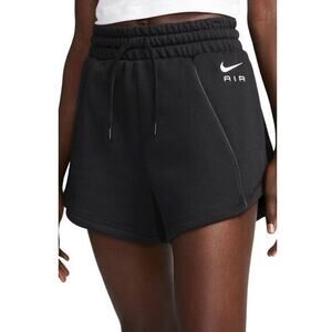 Nike‎ Fleece Black High Rise Cotton Shorts Size Medium